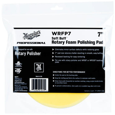 Meguiars Soft Buff Rotary Foam Polishing Pad - 7", Yellow