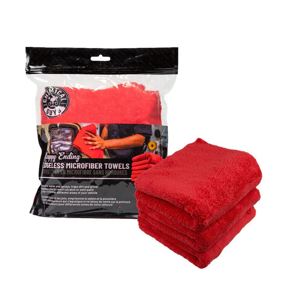 Chemical Guys Happy Ending Edgeless Microfiber Towels (3 pk) 16x16"