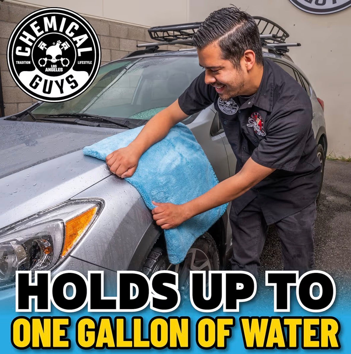 Chemical Guys Woolly Mammoth Large Microfiber Drying Towel (Single) - 36 x 25 Inch Blue