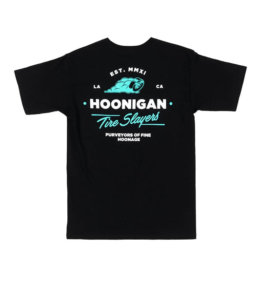 Hoonigan T-Shirt Tire Slayer Teal/White