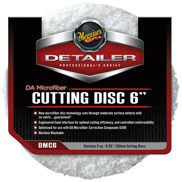 Meguiars DA Microfiber Cutting Discs, DMC6 - 6" (2 pack)