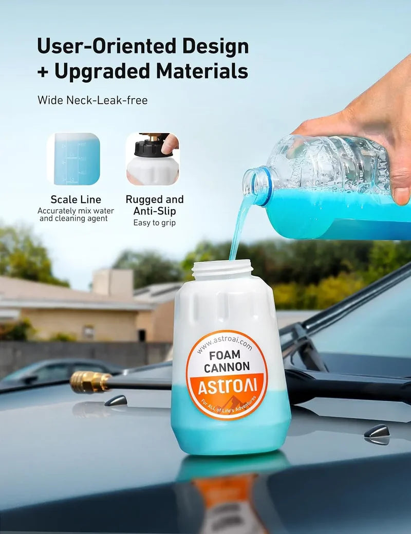 AstroAI Foam Cannon, Wide Neck, 1L Bottle